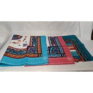 Lot of 3 Southwest Aztec Bandana Handkerchief Tribal Cowboy USA Wamcraft USA